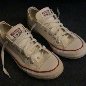 All white converse lows